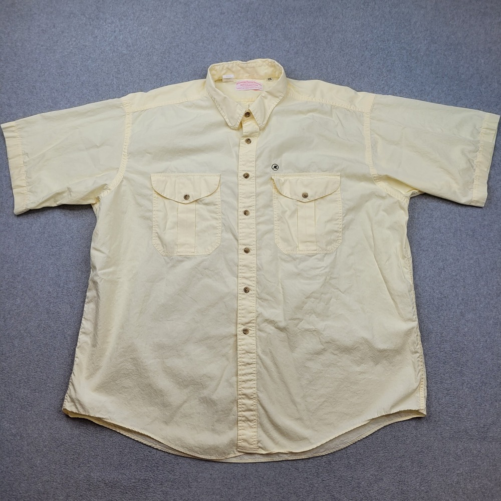 Filson Button Down Shirt Mens‎ XXL Yellow Short Sleeve Cotton Workwear Style 654